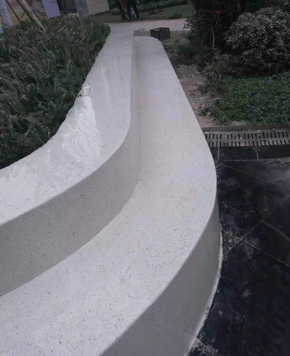 北京无机磨石地坪—室外花坛案例图片